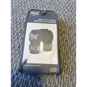 Everlast Pro Style‎ MMA Grappling Gloves Large/Xtra Large Black Brand New